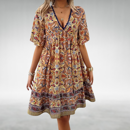 Laurel | Paisley Boho Mini Dress
