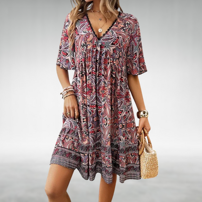 Laurel | Paisley Boho Mini Dress