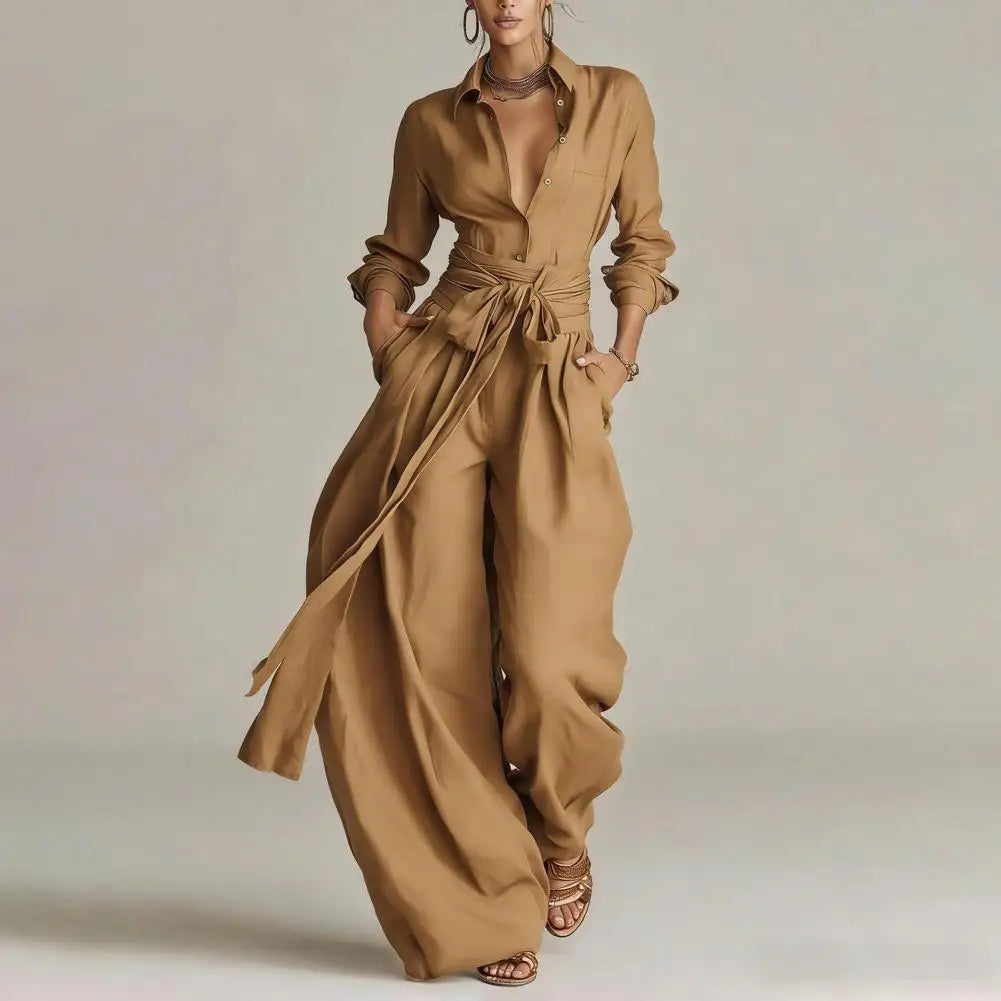 Sunniva | Button-Down & Wide-Leg Pants Set