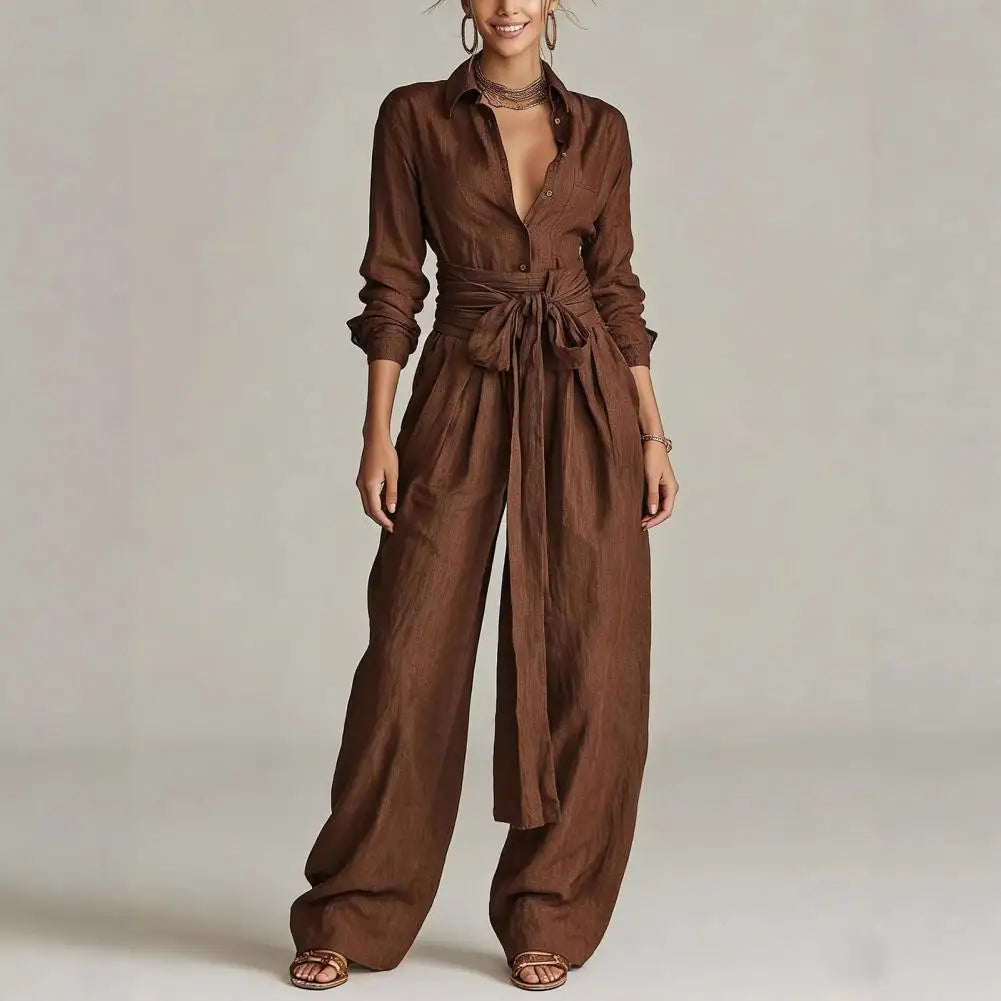 Sunniva | Button-Down & Wide-Leg Pants Set
