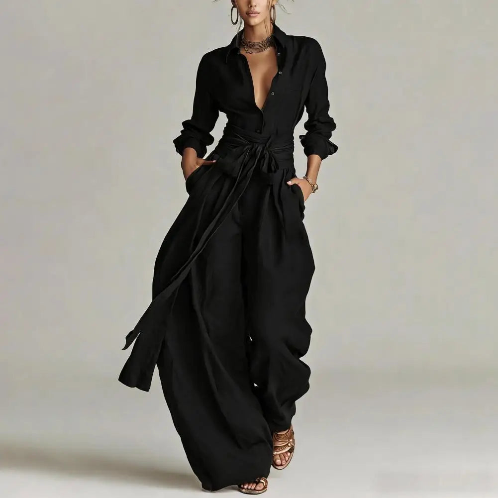 Sunniva | Button-Down & Wide-Leg Pants Set