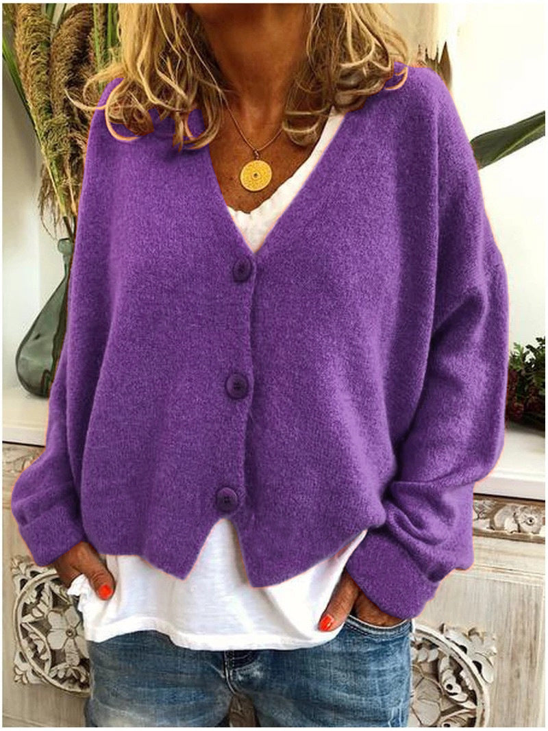 Open cardigan shown in a third colourway