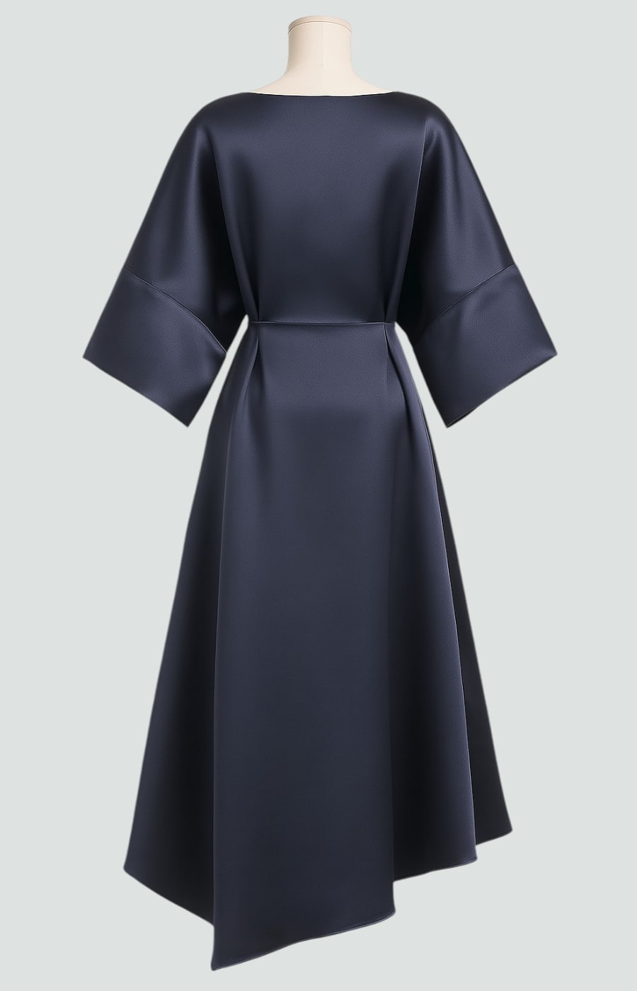 Draped midi dress shown in a styled setting