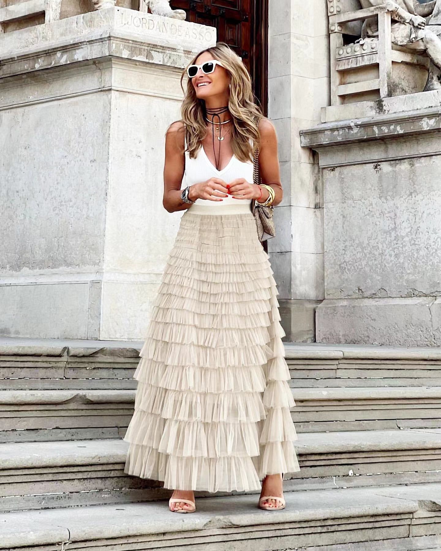 Tulia | Pleated Tulle Maxi Skirt