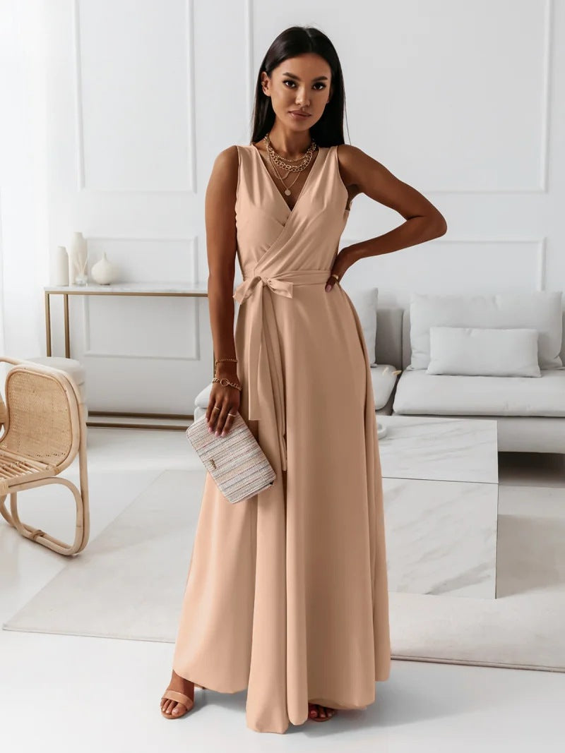 Solène | Sleeveless Wrap Maxi Dress