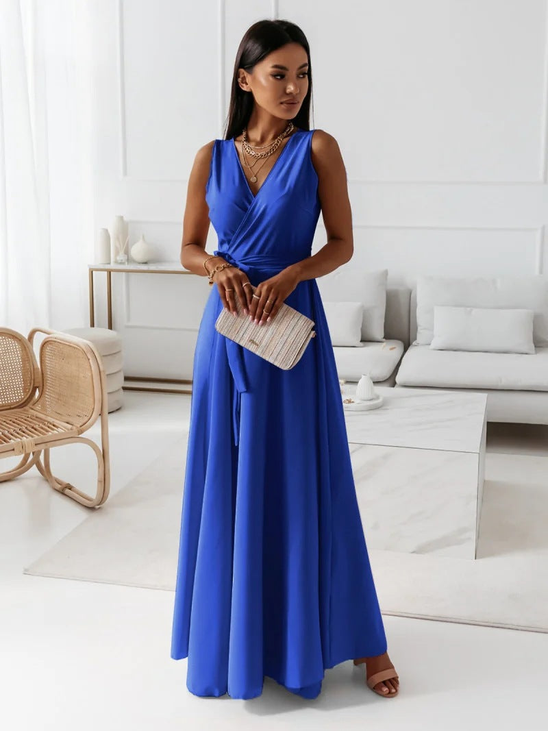 Solène | Sleeveless Wrap Maxi Dress