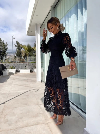 Bianca | Lace Bodycon Midi Dress