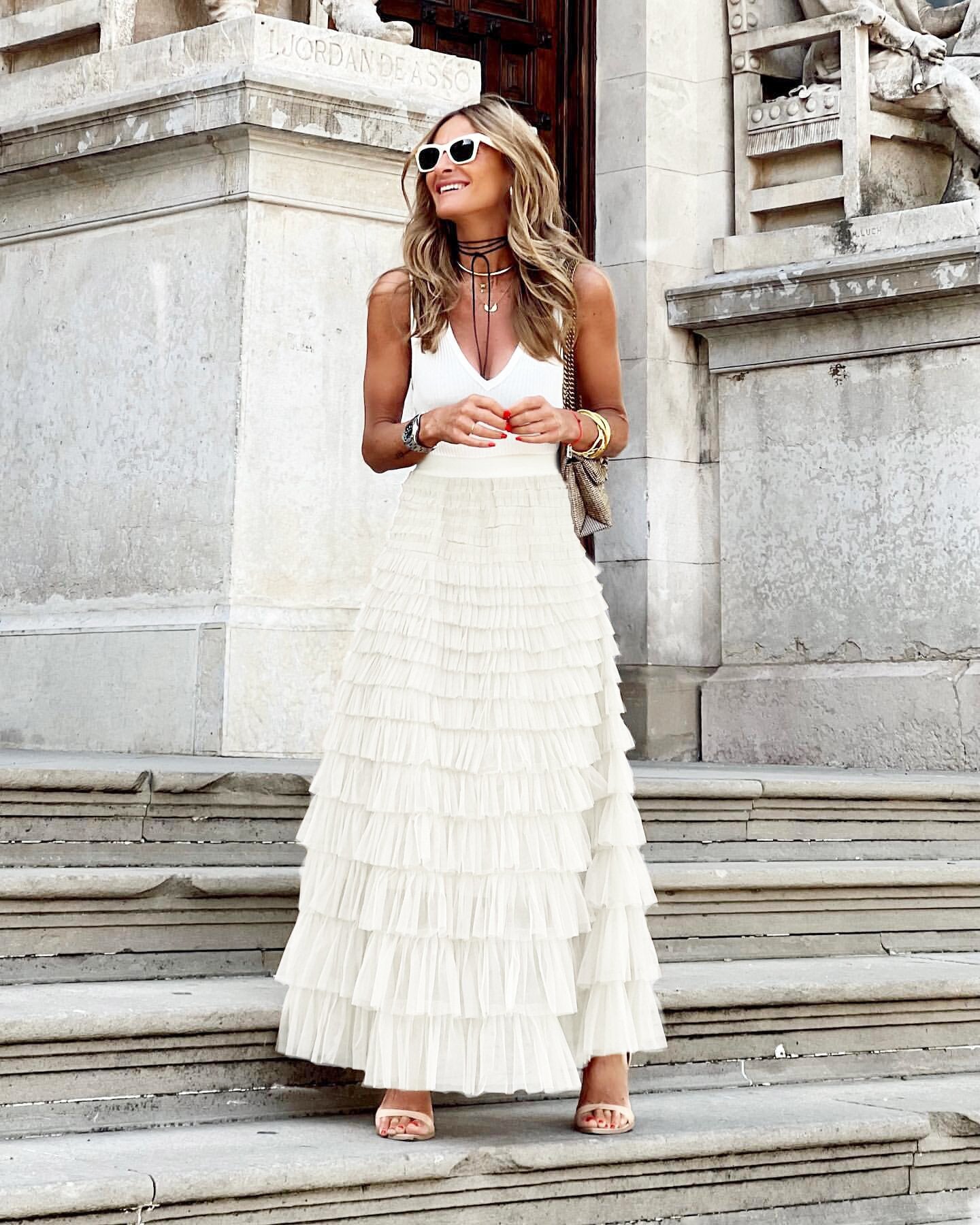 Tulia | Pleated Tulle Maxi Skirt