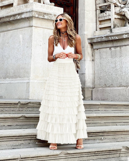 Tulia | Pleated Tulle Maxi Skirt