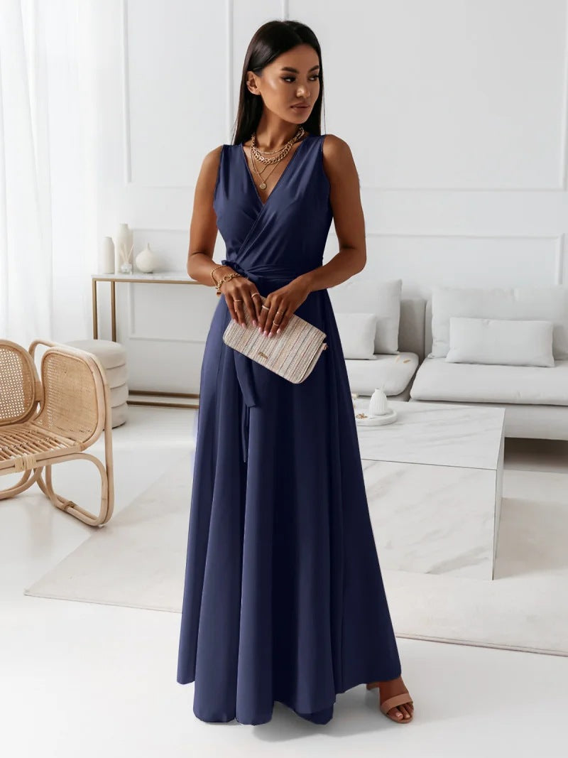 Solène | Sleeveless Wrap Maxi Dress