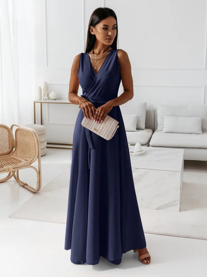 Solène | Sleeveless Wrap Maxi Dress