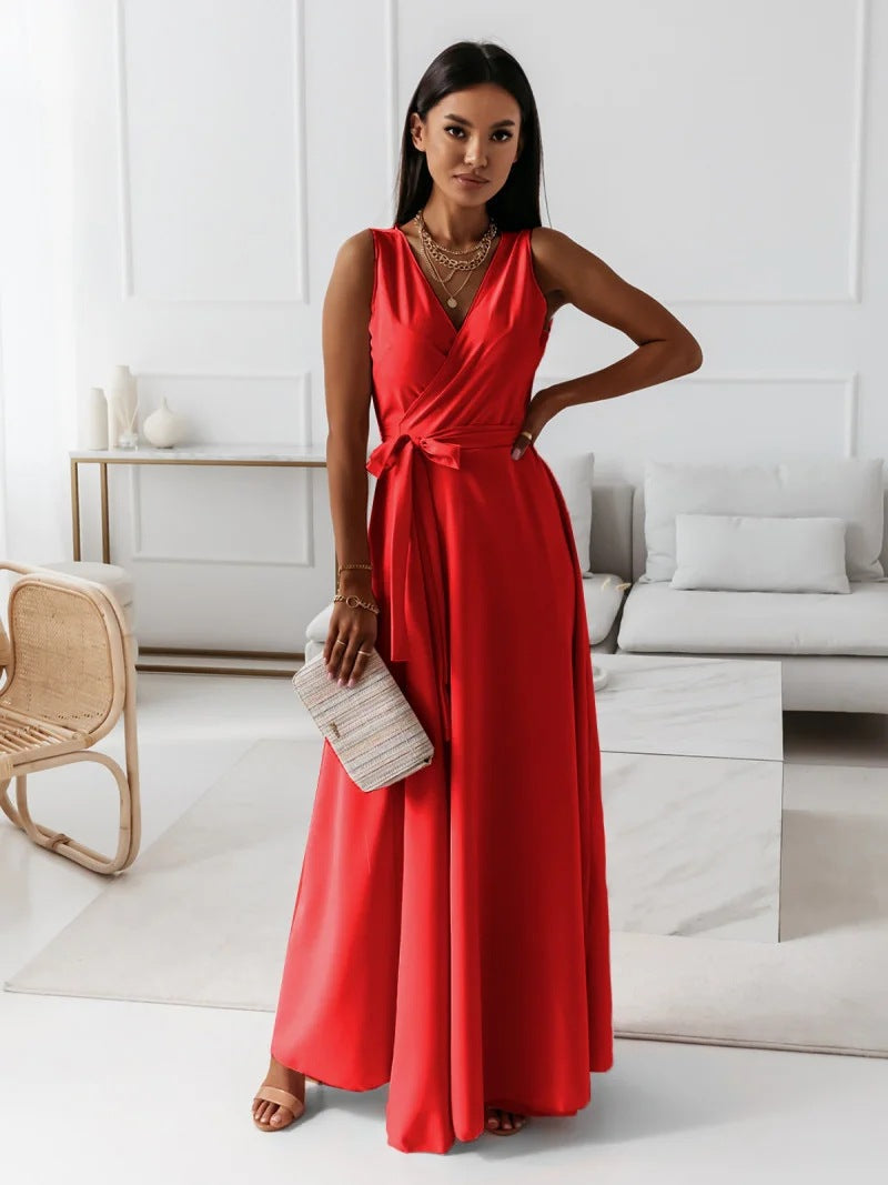 Solène | Sleeveless Wrap Maxi Dress