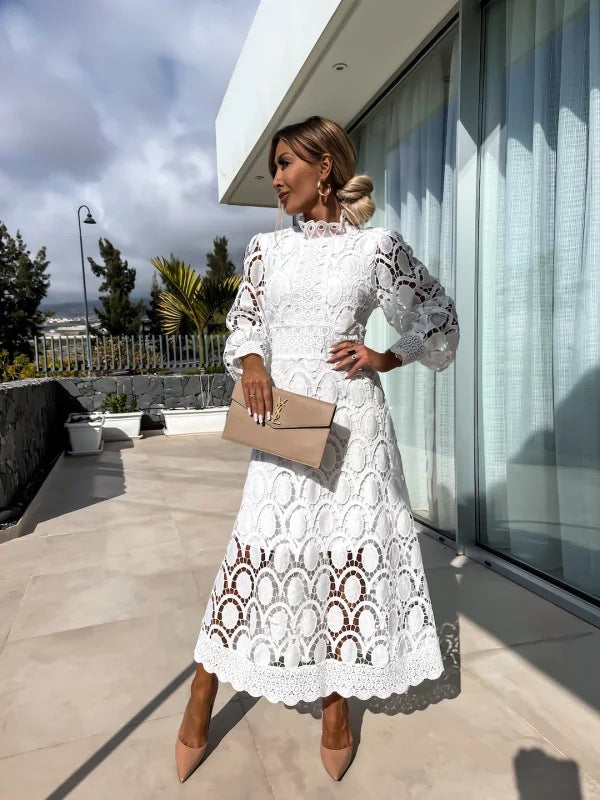 Bianca | Lace Bodycon Midi Dress