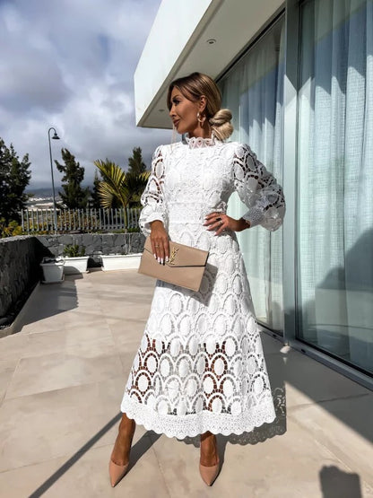 Bianca | Lace Bodycon Midi Dress