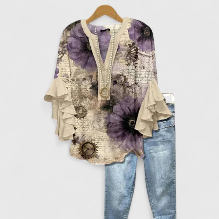 Tayla | Floral Ruffle Sleeve Blouse