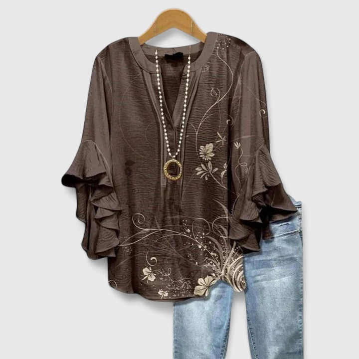 Tayla | Floral Ruffle Sleeve Blouse