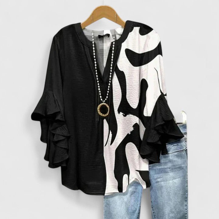Tayla | Floral Ruffle Sleeve Blouse