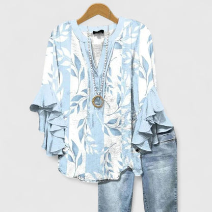 Tayla | Floral Ruffle Sleeve Blouse
