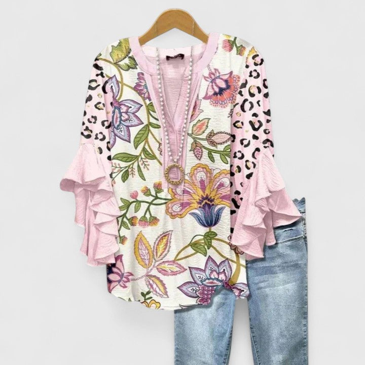 Tayla | Floral Ruffle Sleeve Blouse