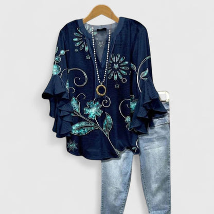 Tayla | Floral Ruffle Sleeve Blouse