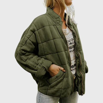 Quilted oversized jacket, front view