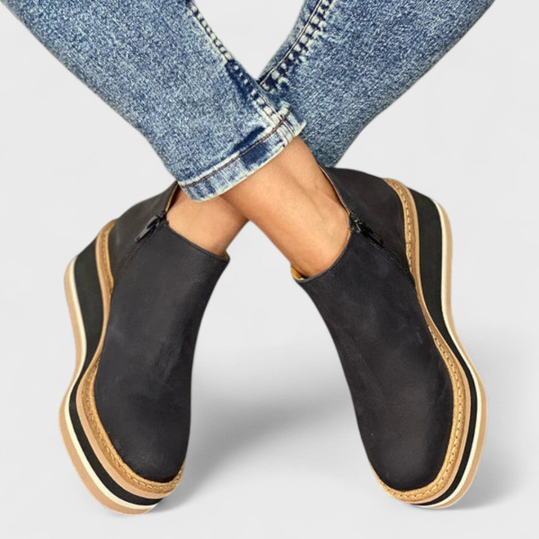 Wedge boots shown in a third colourway
