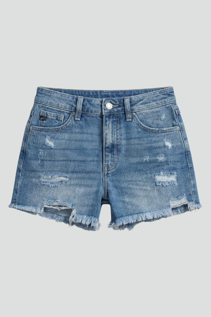 Vespera | Frayed Hem Denim Shorts