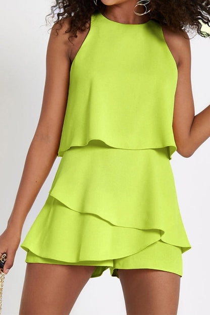 Nora | Ruffle Sleeveless Romper