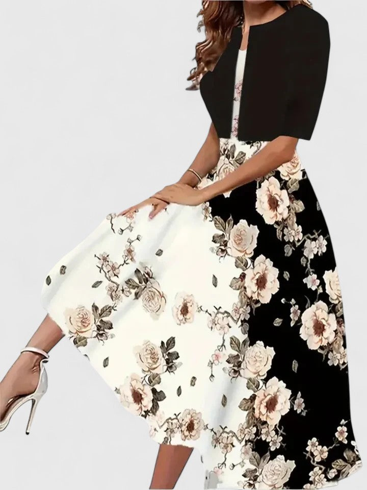 Amandine | Floral Print Midi Dress
