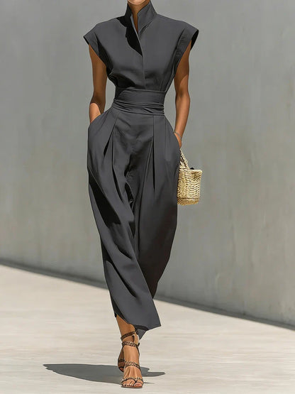 Adeline | Structured Sleeveless Midi Dress