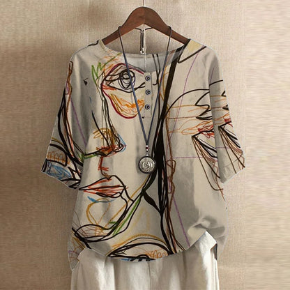 Anya | Retro Floral Print Blouse