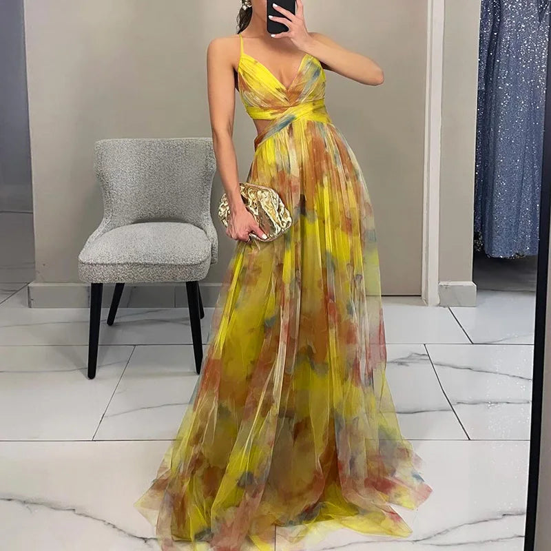 Aurélie | Floral Pleated Maxi Dress