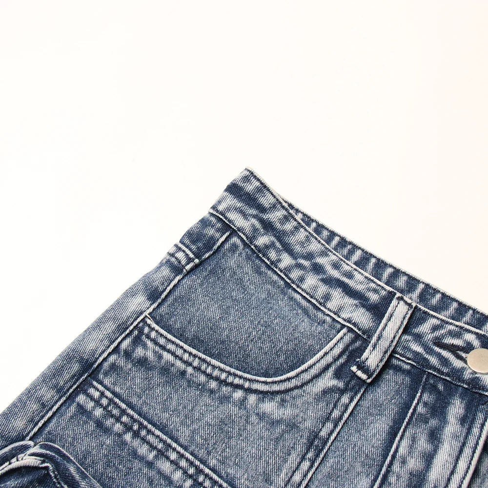 Sierra | Cargo Denim Skirt with Pockets