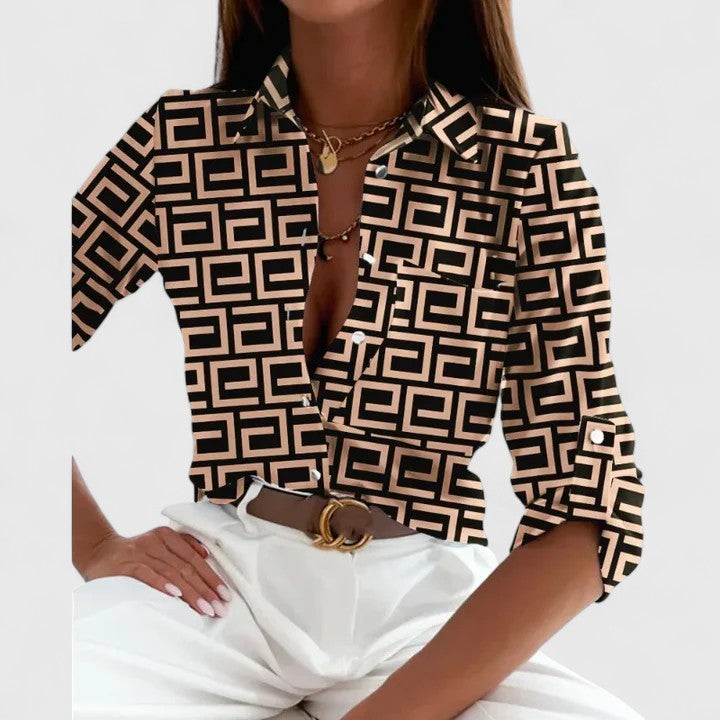 Lisette | Printed Long-Sleeve Blouse