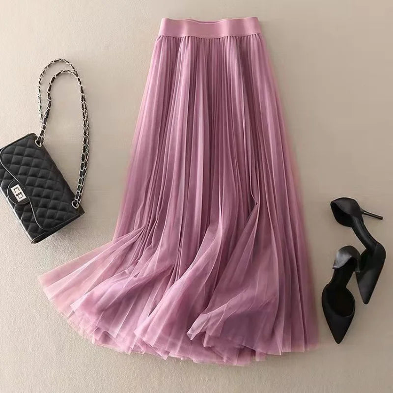 Morgan | High-Waisted Pleated Skirt