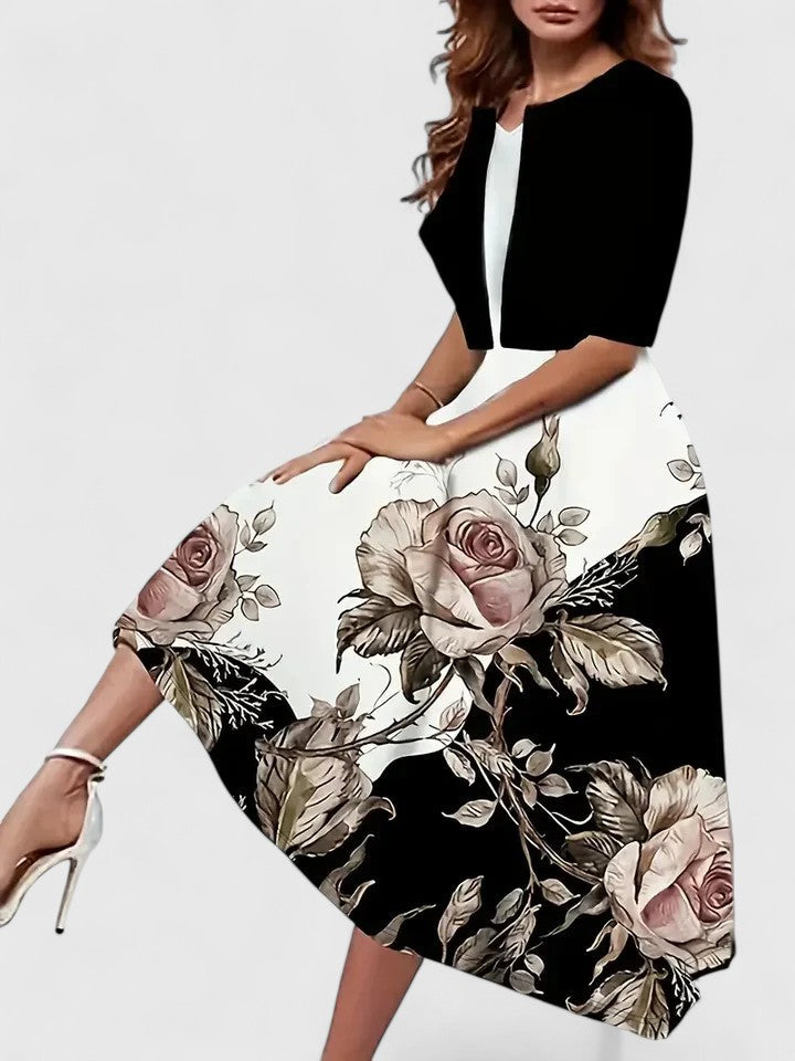 Amandine | Floral Print Midi Dress
