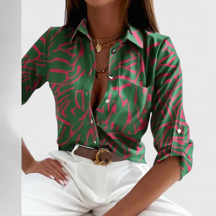 Lisette | Printed Long-Sleeve Blouse