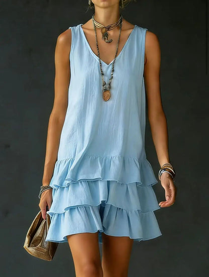 Courtney | Ruffle V-Neck Mini Dress