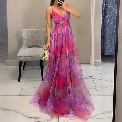 Aurélie | Floral Pleated Maxi Dress