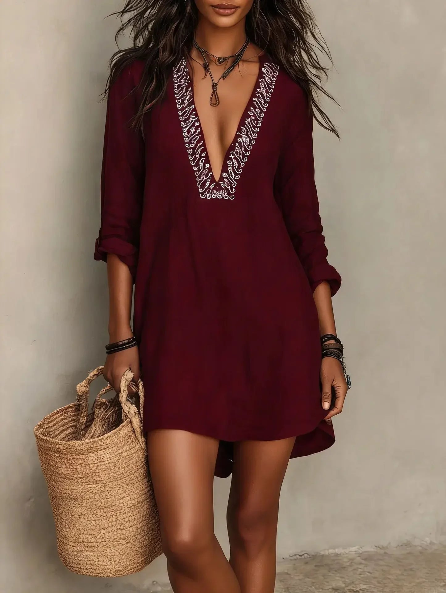 Madelyn | V-Neck Beach Mini Dress