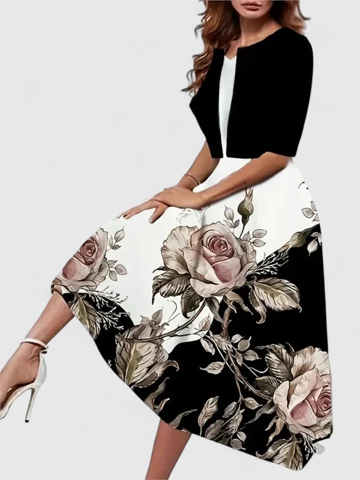 Amandine | Floral Print Midi Dress