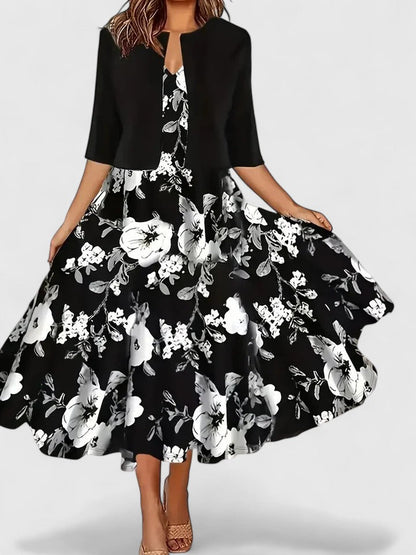 Amandine | Floral Print Midi Dress