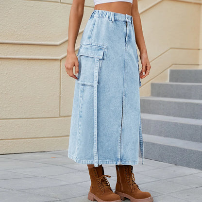 Beverly | Elastic Waist Denim Skirt
