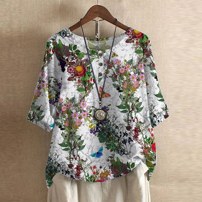 Anya | Retro Floral Print Blouse