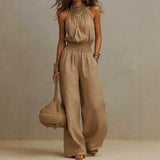 Delphea | Wide-Leg Halter Jumpsuit