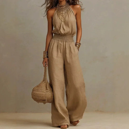 Delphea | Wide-Leg Halter Jumpsuit