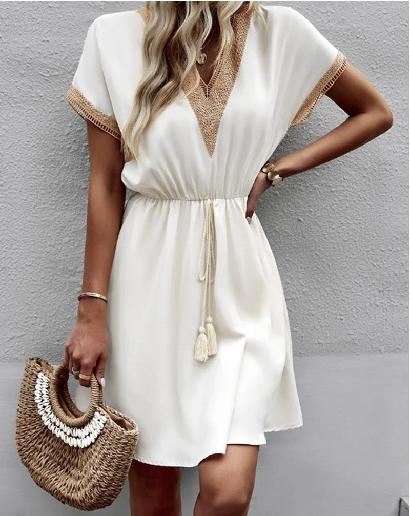 Josephine | Chic V-Neck Boho Dress