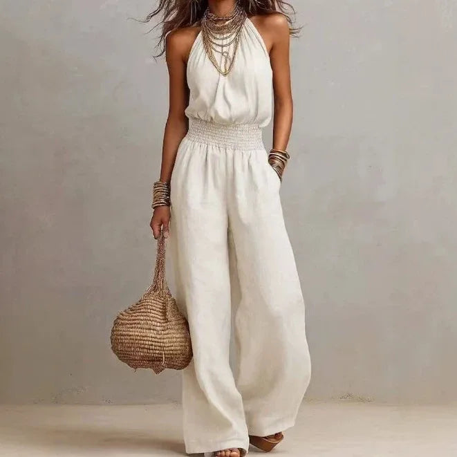 Delphea | Wide-Leg Halter Jumpsuit