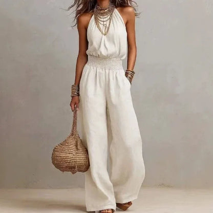 Delphea | Wide-Leg Halter Jumpsuit