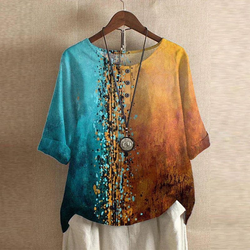 Anya | Retro Floral Print Blouse